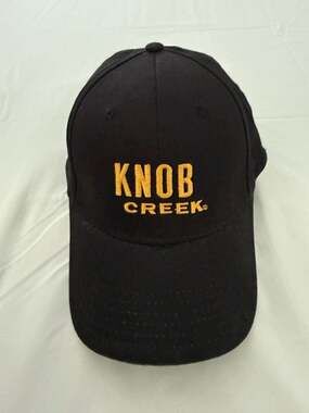 Knob Creek Bourbon Whiskey Embroidered Logo Black Baseball Cap Hat